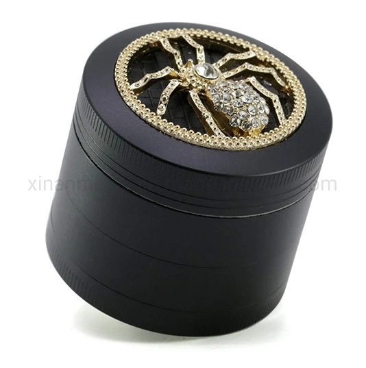 Wholesale 52mm 4 Layers Multi-Color Diamond Metal Spider Herb Grinder