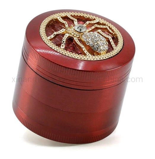 Wholesale 52mm 4 Layers Multi-Color Diamond Metal Spider Herb Grinder